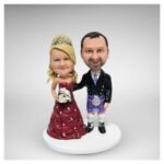 Scottish-Wedding-Cake-Topper-with-Red-Dress